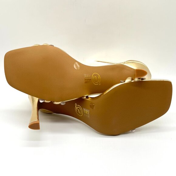 Chinese Laundry Womens Size 9.5 Jasmine Metallic Gold Heels Dress Sandals Shoes - Picture 11 of 16